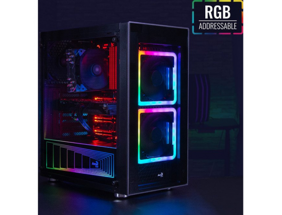 Aerocool TOR - Gaming Case ATX Tempered Glass - With 2 RGB Fans 140mm