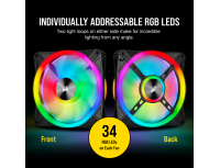 Corsair iCUE QL140 RGB 140mm PWM Dual Fan Kit with Lighting Node pro